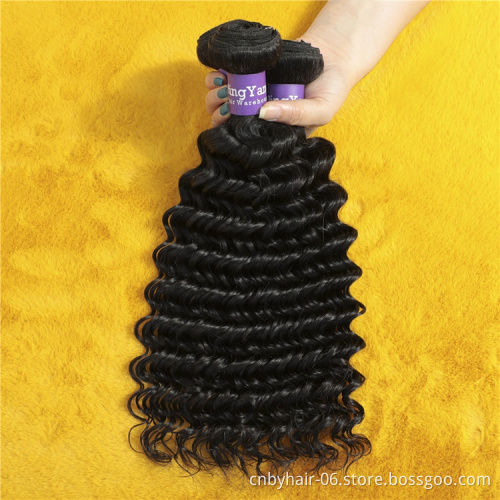 Wholesale Price 10A Deep Wave Bundles With Closure Brazilian Hair Weave Bundles With Closure Human Hair Bundles With Closure